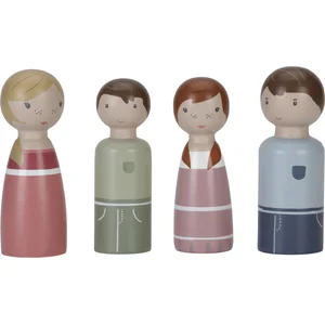 Little Dutch Set 4 poupées en bois Famille Rosa pour maison de poupée pas cher