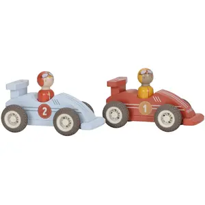 Set de 2 voitures de course en bois pas cher