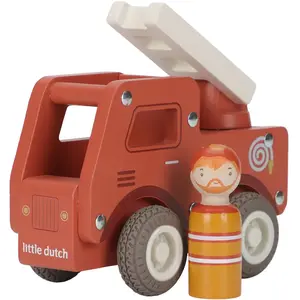 Camion de pompiers 1er âge en bois pas cher