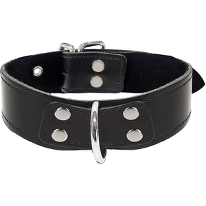 Taboom - Elegant D-Ring Collar - Bondage / SM Collar and leash Zwart