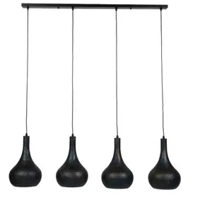Comparateur de prix : Suspension - EMOB - Cone - 4 abat-jour perforés - Couleur noir/brun - ...