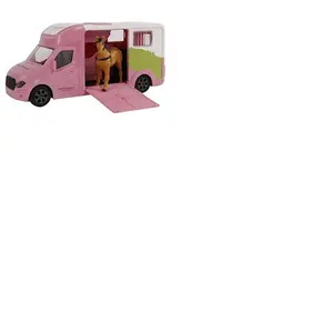 Kids Globe Générique Camion Van Horses Transport avec Un Cheval Longueur 20cm - KID510212 pas cher