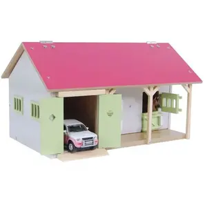 Kids Globe 610245 roze paardenstal met 2 boxen en berging 1:32 - Kidsglobe 610245 pas cher