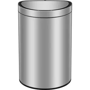 EKO - Mirage Semi-round Sensor Bin 47 liter - Stainless steel - mat RVS - Prullenbak pas cher