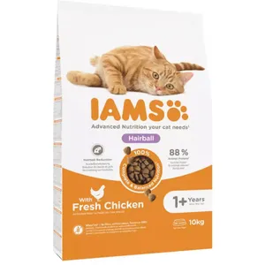 Comparateur de prix : 10kg Hairball Adult IAMS for Vitality poulet pour chat