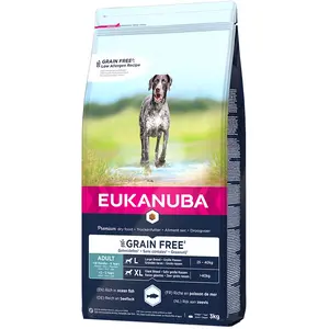 EUKANUBA Chien Sans Céréales Adulte Grandes Races Riche en Poissons 3kg pas cher