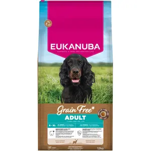 2x12 kg Eukanuba Grain Free Adult All Breeds Gibier croquettes pour chien pas cher