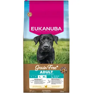 Eukanuba Hondenvoer Droog Grain Free Large Chicken Adult - 12 kg pas cher