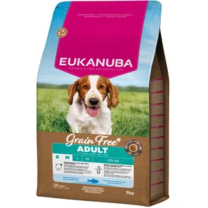 2x3kg Eukanuba Grain Free Adult Small & Medium Poisson de mer croquett... pas cher