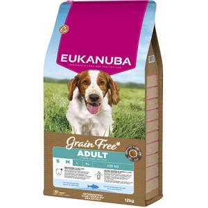 12kg Eukanuba Grain Free Adult Small & Medium Poisson de mer croquette... pas cher