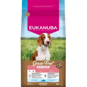 2x3kg Eukanuba Grain Free Senior Small & Medium croquettes pour chien pas cher