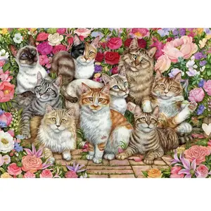Jumbo Falcon Puzzle Floral Cats 1000 pièces pas cher