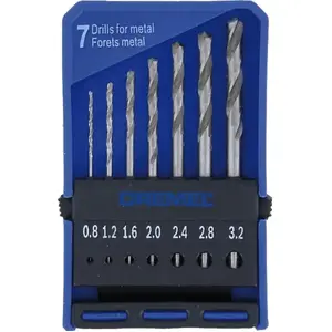 Dremel, Foret, Jeu de forets de précision 628 (0.8, 1.60, 2.0, 1,2 mm, 2,8 mm, 3,2 mm, 2,4 mm) pas cher