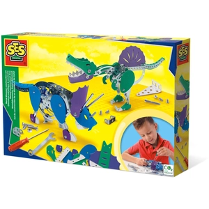 SES CREATIVE Kit de construction de dinosaures en métal - Tricératops et spinosaure pas cher