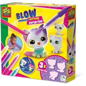 Comparateur de prix : SES CREATIVE- BLOW AIRBRUSH PENS-CHATONS SURPRISE 3X, 14334, YELLOW S1
