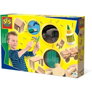 SES CREATIVE Atelier De Menuiserie - 57 pièces de bois pas cher