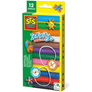 Ses 00406 Pâte à modeler Infinity 12 couleurs