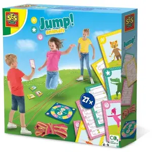 SES Creative- Jump Animals-Sauts à l'élastique : défis avec des Cartes, 02248, Blanc pas cher
