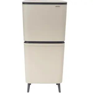 Brabantia SortUp Hi Prullenbak 25 + 10 + 10 liter - Afvalscheiding - Soft Beige