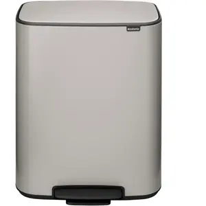 Brabantia Bo Prullenbak - 2 x 30 liter - Afvalscheiding - Soft Grey