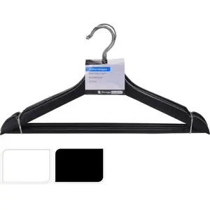 Kledinghangers Kleerhangers hout 43cm zwart of wit set a 4 pas cher