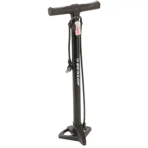 Dunlop Pompe à Vélo - Presta / Dunlop / Schrader - avec 2 Adaptateurs - Pompe sur Pied - 63 cm de Haut pas cher