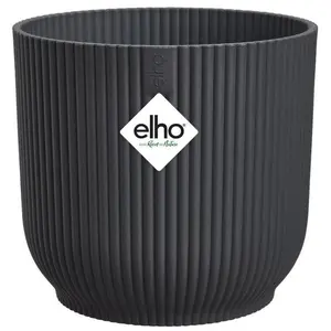 Elho Vibes Fold Rond 30 - Bloempot voor Binnen - 100% Gerecycled Plastic - Ø 29.5 x H 27.2 cm - Antraciet