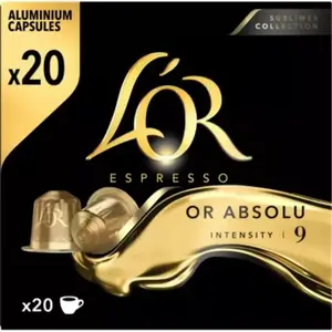Café capsules L’Or Espresso Or Absolu x20 en aluminium compatibles Nespresso pas cher