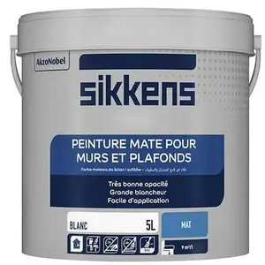 SIKKENS Peinture murs et plafonds 5L Blanc mat pas cher