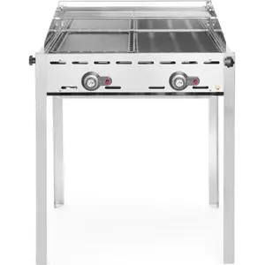Hendi Green Fire Gasbarbecue met 2-Branders | 2 RVS Grillroosters pas cher
