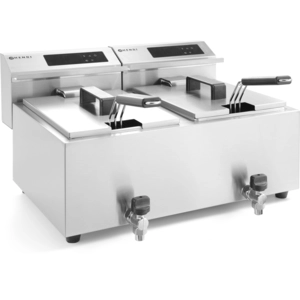 Hendi Friteuse Mastercook met Aftapkraan - 2 x 8 Liter pas cher