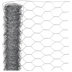 Grillage en fil de fer galvanisé hexagonal 1 x 10 m - 40 mm - NATURE pas cher