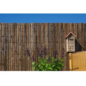 Nature Paravent de jardin écorce de pin naturel 1x3 m épaisseur 5 mm pas cher