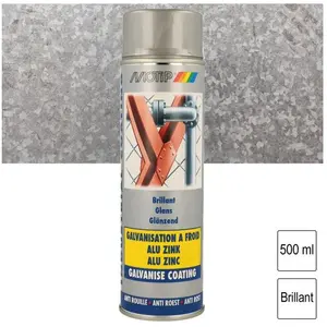 MOTIP Peinture - bombe galvanisation à froid Alu-Zinc Spray 500ml Réf. M07302 - OD pas cher