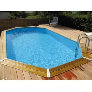 Comparateur de prix : UBBINK Piscine bois Maldives bleue 3,55x4,90x1,30 m