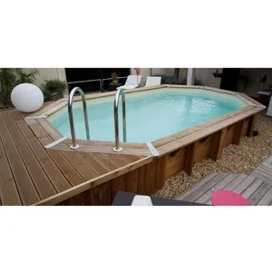 UBBINK Piscine bois Maldives sable 3,55x4,90x1,30cm pas cher
