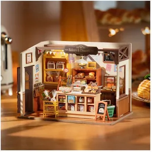 Puzzle 3D en bois à construire - ROBOTIME Kit de maison miniature à mo... pas cher