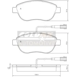 Remblokkenset schijfrem CB110208 Coldax pas cher