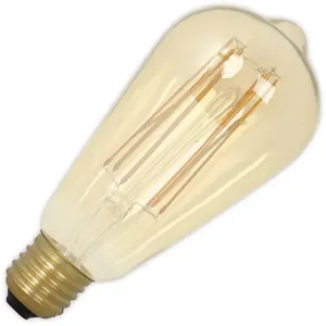 Calex LED longue filament Squirrel Cage 4 W 240 V E27 doré ST64 réglab... pas cher