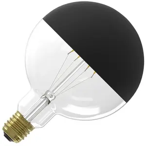 CALEX Miroir noir à filament LED G125 G125 avec intensité réglable - 4 W 190 lumens - Capuchon ES/E27 - Démarrage instantané 2000 K - Blanc chaud - 15 000 heures, E27, 4.00WVendu parbol