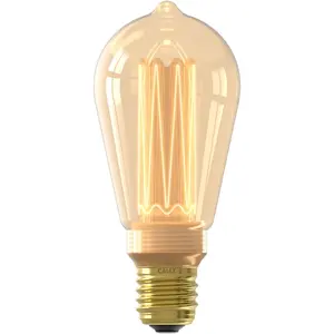 Comparateur de prix : Calex | LED filament | Grote fitting E27 | Rustiek ST64 | Goud | 3.5W