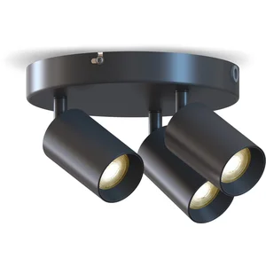 Calex Plafondlamp - 3-Lichts - Opbouwspot - Rond - Zwart - GoudVendu parbol
