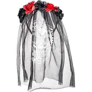 Boland 97044 Serre-tête La Calavera avec voile Multicolore pas cher