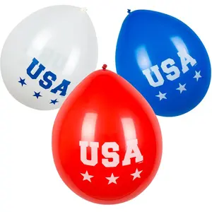 Comparateur de prix : Boland Ballons USA - GENERIQUE - Classique - Hélium - 25cm - Blanc, rouge et bleu
