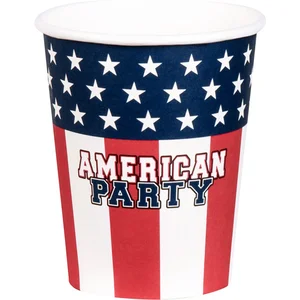 Boland 44974 Lot de 10 gobelets de fête American Party, 210 ml, vaisselle de fête respectueuse de l'environnement, 100% papier, anniversaire, fête à thème pas cher