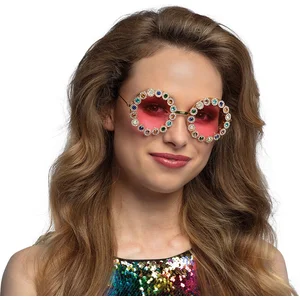 Lunettes fantaisie roses Flower Power strass femme - BOLAND - Ronde - Tendance pas cher