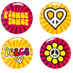 Boland 4 Pins Hippie Flower Power - Taille Unique - Métal - Blanc - Clip pas cher