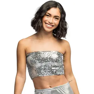 Boland - Top Sparkle zilver (M/L) - Volwassenen - Niet van toepassing ... pas cher