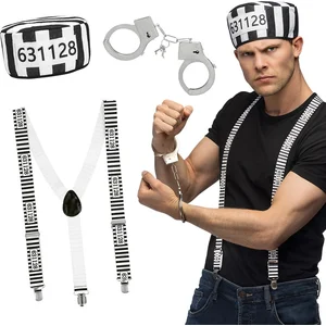Boland - Set Gevangene - Volwassenen - Unisex - Boef - Accessoireset - Crimineel - Cosplay - Carnaval - Themafeest pas cher