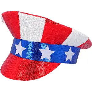 Boland 33031 - Bonnet USA à paillettes, étoiles et rayures, Amérique, ...Vendu parbol